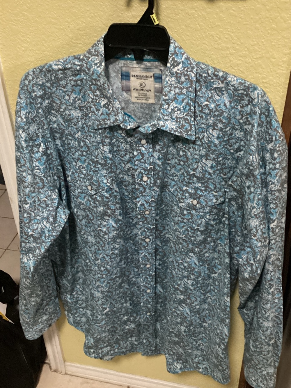 Panhandle Slim Men's Teal Paisley Button-Up Western Shirt